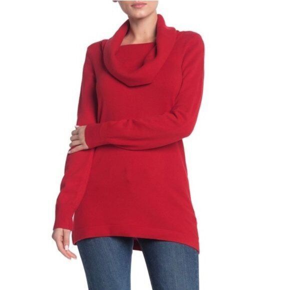 French Connection Women's Mars Red Cowl Neck Pullover Sweater Size XL - Picture 2 of 6
